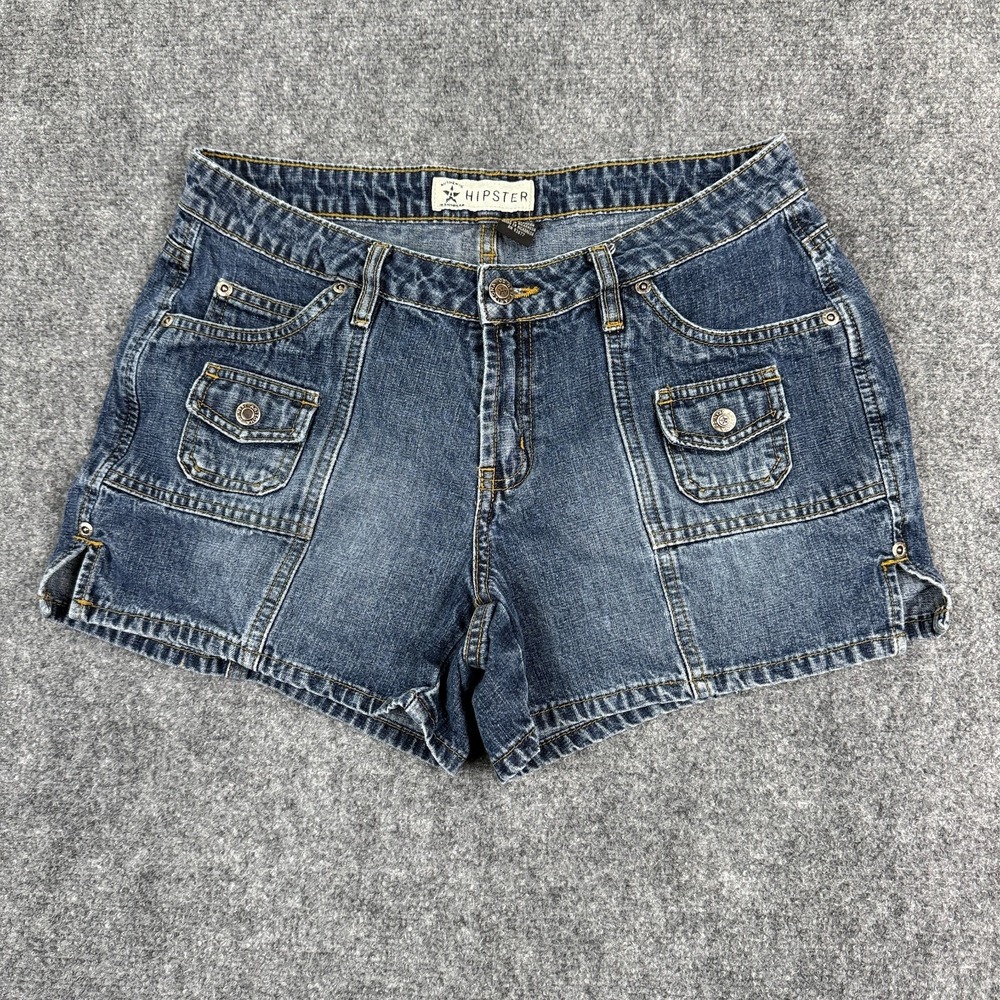 Arizona Jean Co Denim Shorts‎ Size 9 Juniors Low Rise 3" inseam Flap Pockets